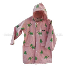 Rosa Frosch Kapuzen-PU-Regenjacke